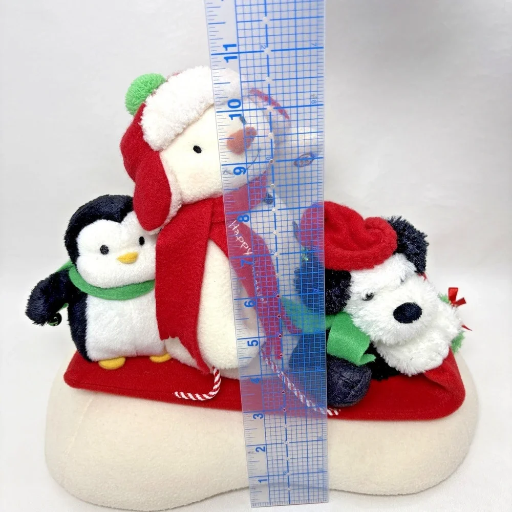 Hallmark 2007 Jingle Pals Animated Musical Snowman Penguin And‎ Dog On A Sled